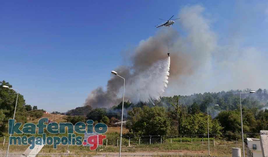 Μεγάλη φωτιά στην περιοχή Ίσαρης της Μεγαλόπολης!