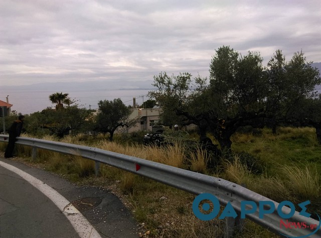 Αυτοκίνητο ντελαπάρισε στην Ε.Ο. Καλαμάτας- Αρεόπολης (φωτογραφίες)