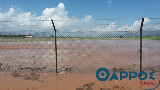 Πλημμυρικά φαινόμενα στο αεροδρόμιο Καλαμάτας