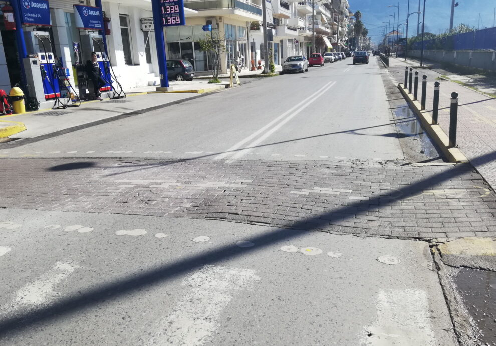 Οι διαγραμμίσεις του ποδηλατόδρομου