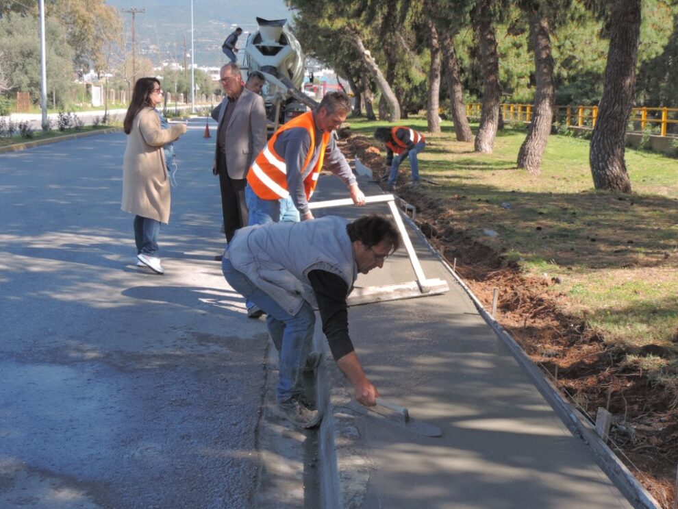 Κατασκευή πεζοδρομίου στην Αρτέμιδος