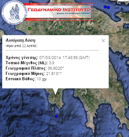 Ισχυρός σεισμός ταρακούνησε την Πυλία