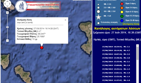Σεισμική δόνηση στο Αιγαίο ταρακούνησε Αθήνα και νησιά