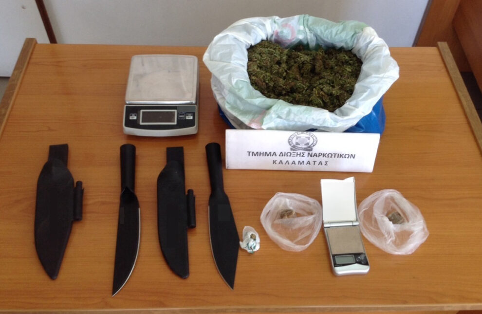 Ναρκωτικά, μαχαίρια και ζυγαριές είχε 48χρονος στο ελαιοτριβείο του