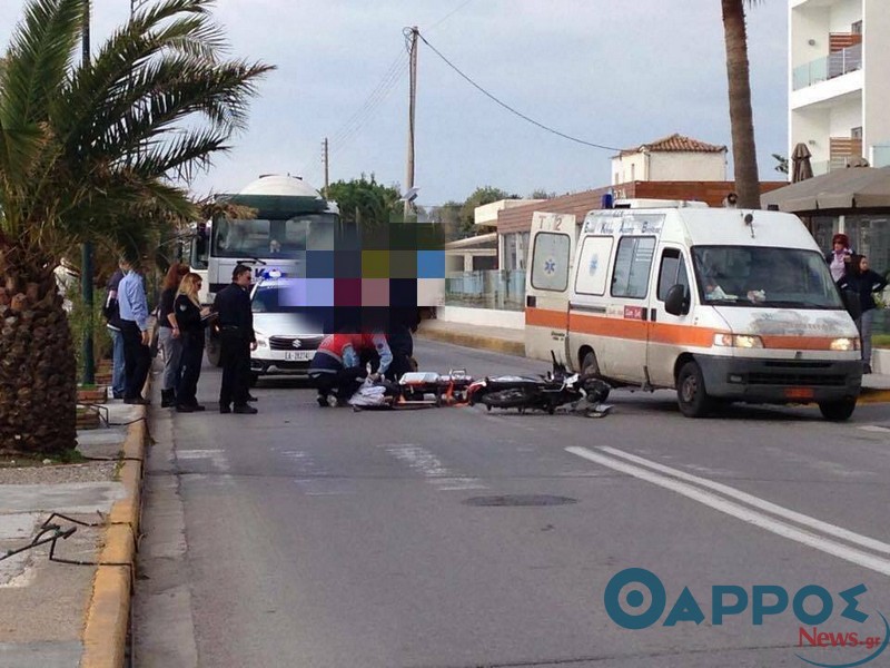 Τροχαίο με τραυματισμό νεαρού στην παραλία της Καλαμάτας (φωτογραφίες)