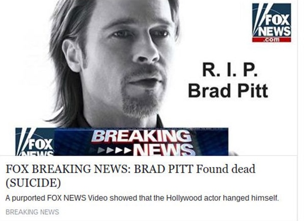 Νέα μεγάλη απάτη στο Facebook: Αυτοκτόνησε ο Μπραντ Πιτ λόγω του διαζυγίου!