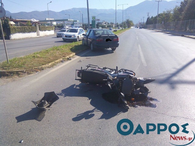 Σοβαρό τροχαίο με τραυματισμό νεαρού στη νέα είσοδο της Καλαμάτας (φωτογραφίες)