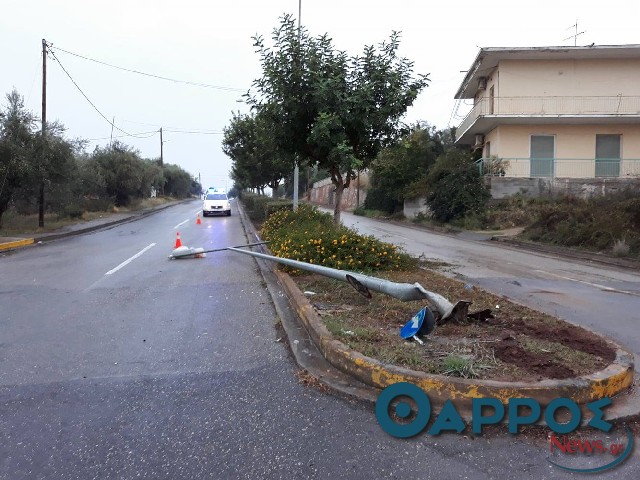 Αυτοκίνητο «καρφώθηκε» σε κολόνα στη νησίδα της Β. Γεωργίου