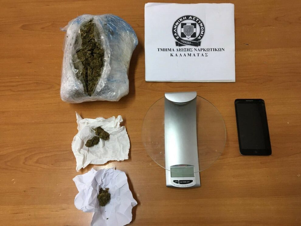 Συνελήφθη στην Καλαμάτα 28χρονος με μισό κιλό χασίς