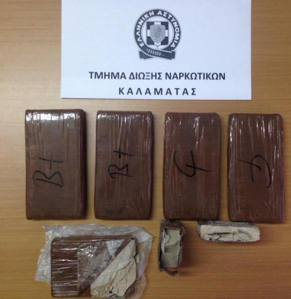 Πάνω από 15.000 δόσεις ηρωίνης κατέσχεσε η Δίωξη Ναρκωτικών Καλαμάτας