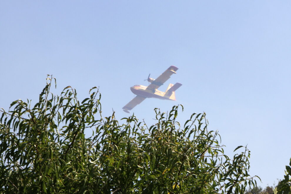 Τα “canadair” αποσόβησαν τα χειρότερα   την τελευταία στιγμή στη φωτιά στη Μαθία