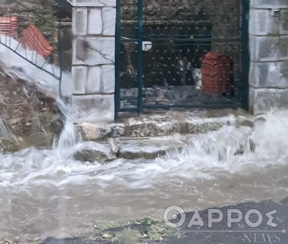 Μεγάλη ποσότητα βροχής στη Νέδουσα (βίντεο)