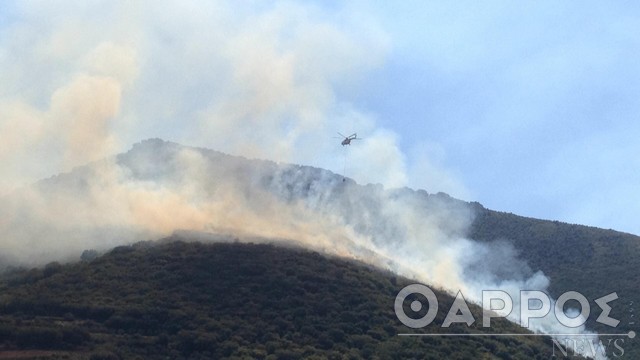 Χωρίς ενεργό μέτωπο η φωτιά στους Άνω Μπλεμενιάνους Κυπαρισσίας