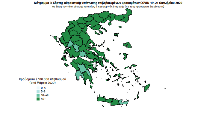 4 κρούσματα στη Μεσσηνία – Η γεωγραφική κατανομή