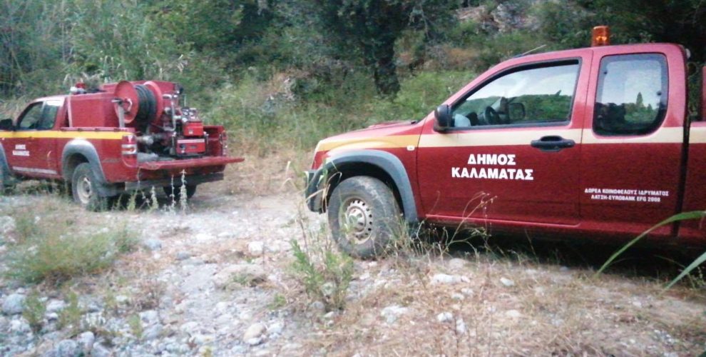 Έγκαιρη επέμβαση του Δήμου Καλαμάτας στην  κατάσβεση πυρκαγιάς στην Κάτω Άμφεια