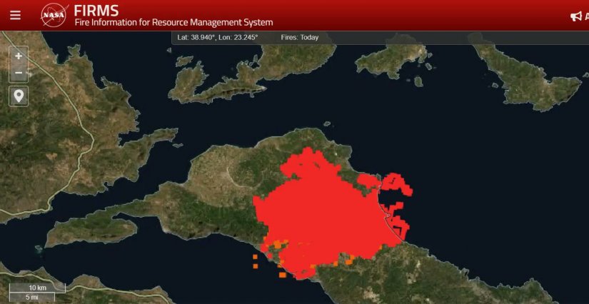 465.820 στρέμματα η  καμένη έκταση στην Εύβοια,  από τα οποία,  192.700 στρέμματα είναι δασική