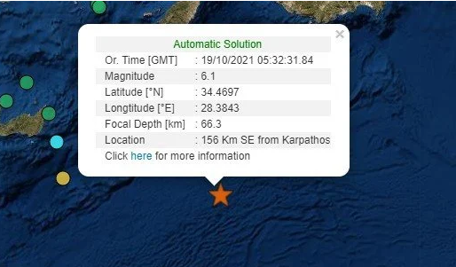 Σεισμός 6,1 Ρίχτερ τώρα στην Κάρπαθο