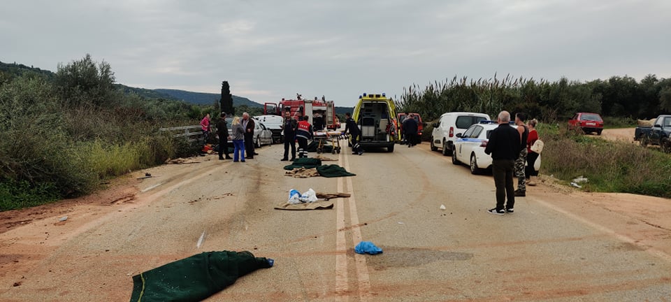 Θανατηφόρο τροχαίο στους Γαργαλιάνους σε σύγκρουση νεκροφόρας με φορτηγάκι