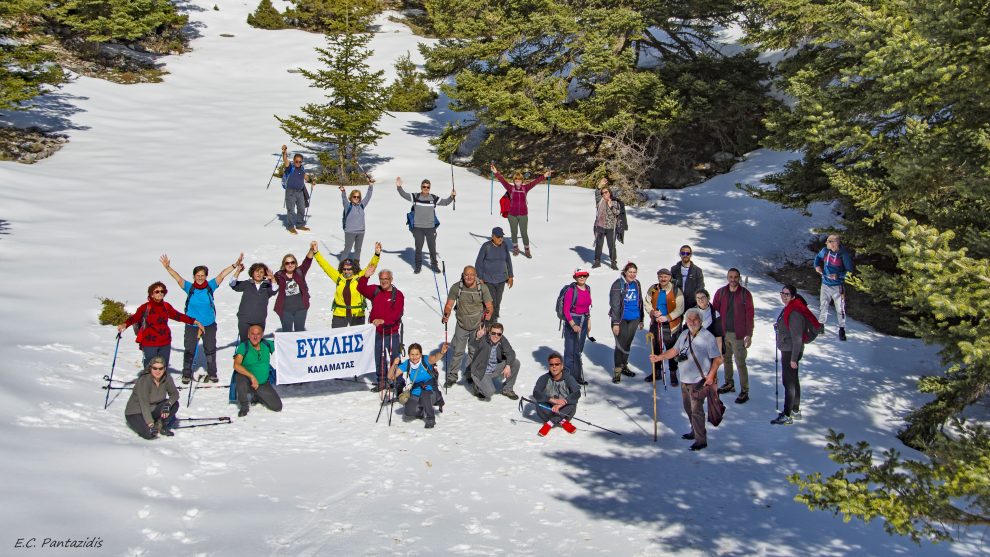 Ευκλής Καλαμάτας: Ορειβατική εξόρμηση στα χιονισμένα Κοντοβούνια Ταϋγέτου