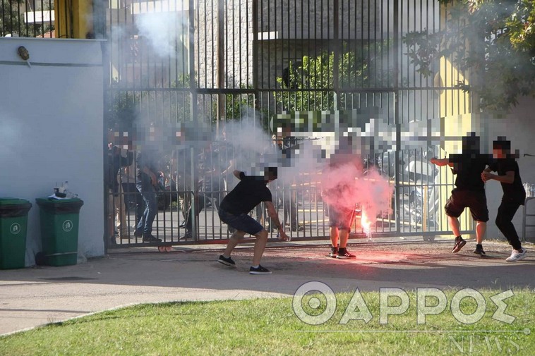 Πετροπόλεμος και συμπλοκές μεταξύ φιλάθλων Καλαμάτας και Προοδευτικής