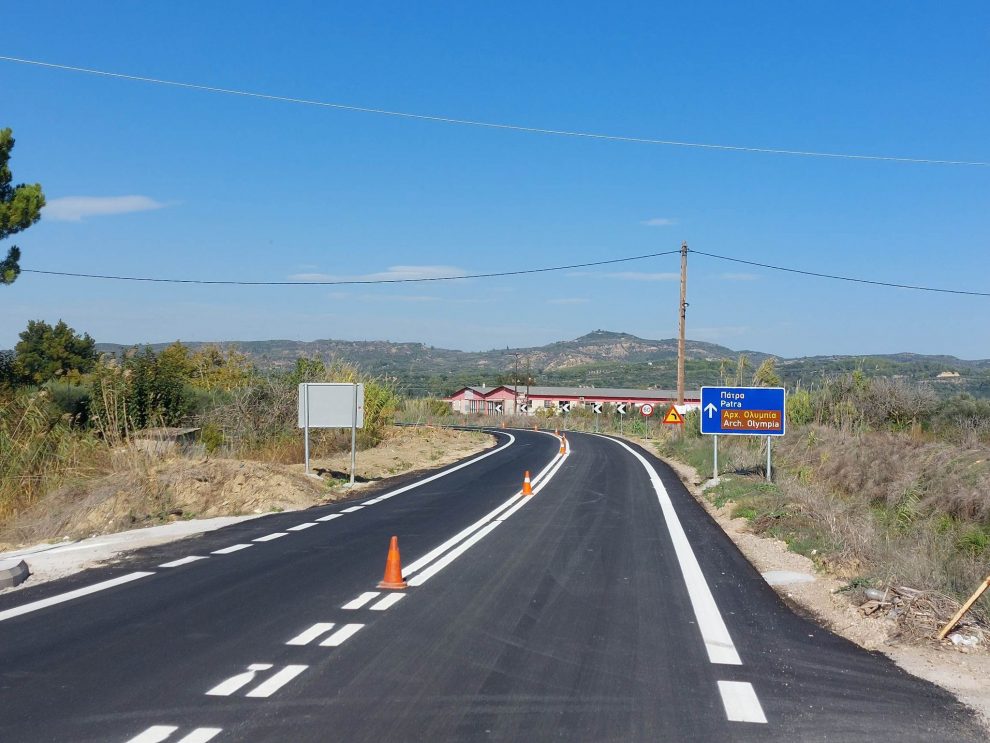 Ολοκληρώθηκε η διαγράμμιση στη συνδετήρια οδό Πύργου-Αρχαίας Ολυμπίας με την Πύργου-Κυπαρισσίας