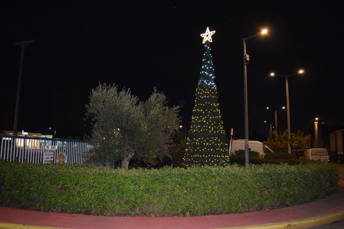 Φωταγωγήθηκε το δέντρο  στο Βιοτεχνικό Πάρκο Καλαμάτας