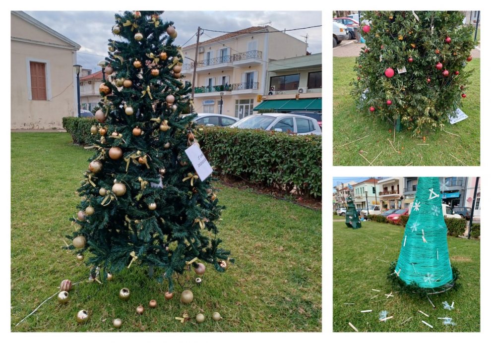 Φιλιατρά: Λεηλάτησαν τα χριστουγεννιάτικα  δένδρα των σχολείων
