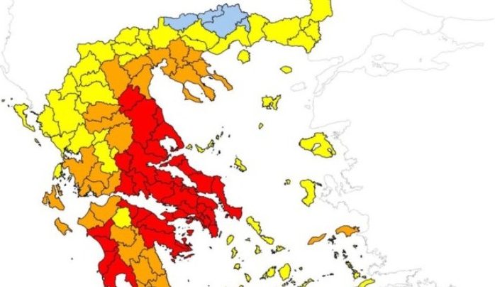 Πολιτική Προστασία: Ακραίος κίνδυνος πυρκαγιάς 5 σε σειρά περιοχών της χώρας αύριο