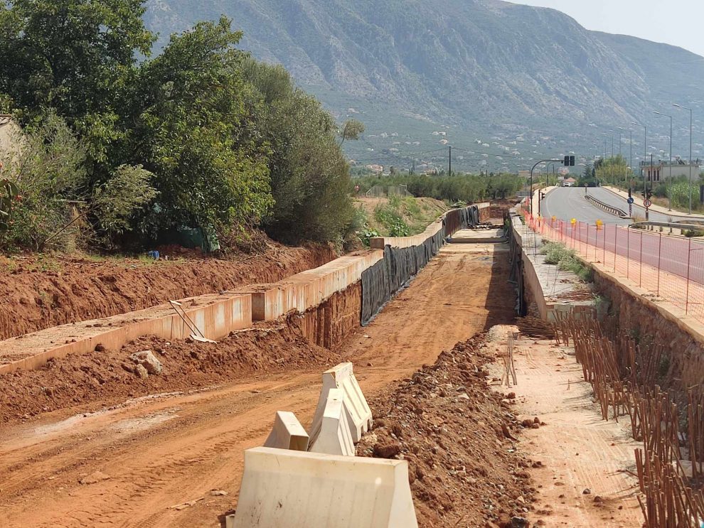 Εξελίσσεται το μεγάλο αντιπλημμυρικό έργο ανατολικά της Καλαμάτας