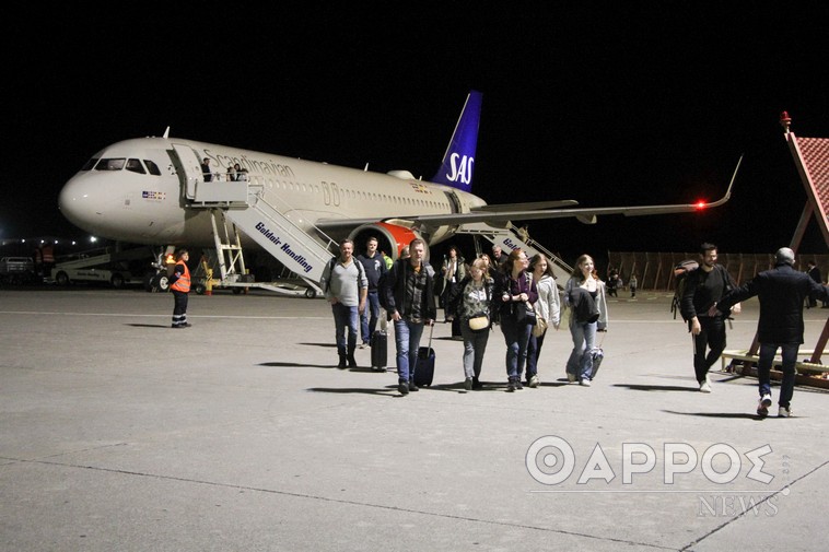 Άφιξη πρώτης πτήσης από Στοκχόλμη στο Αεροδρόμιο Καλαμάτας