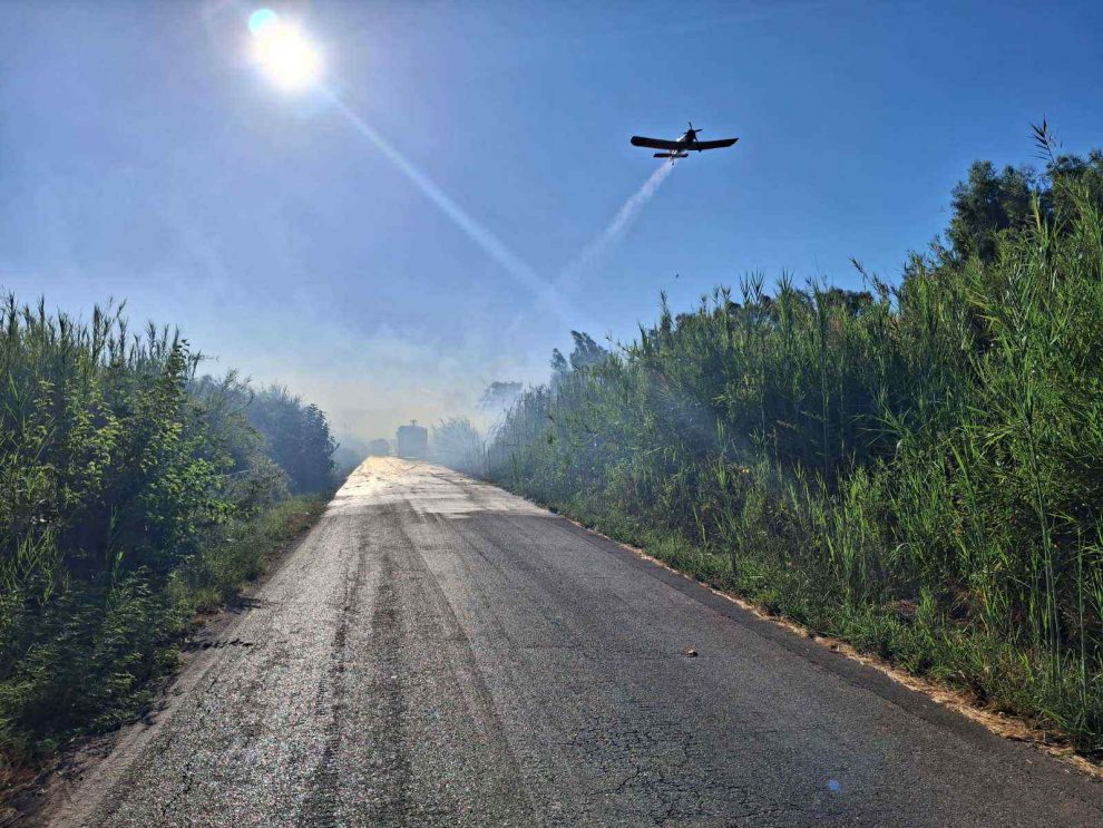 Φωτιά δίπλα στο αεροδρόμιο Καλαμάτας