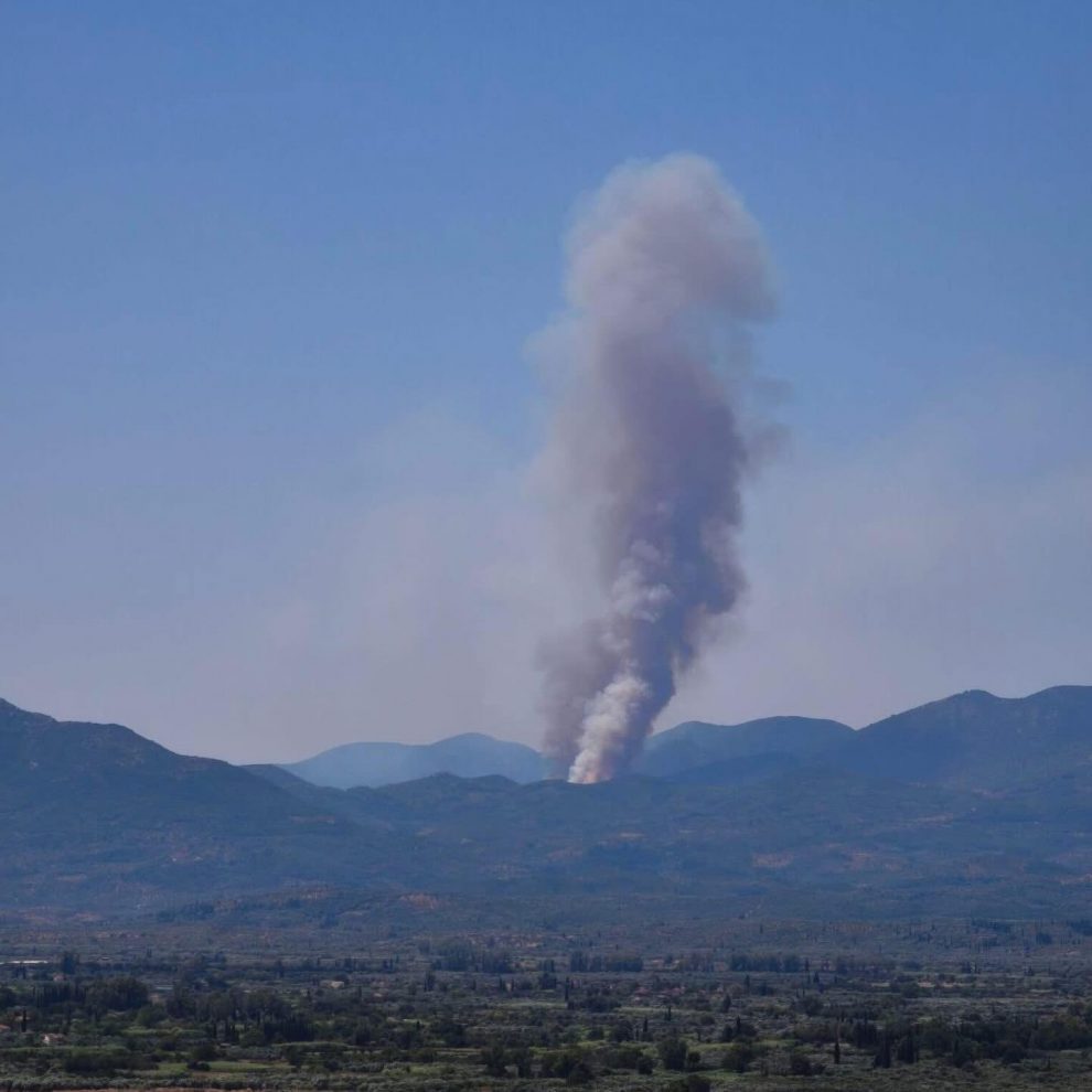 Μεγάλη φωτιά στα Πετράλωνα Μεσσηνίας