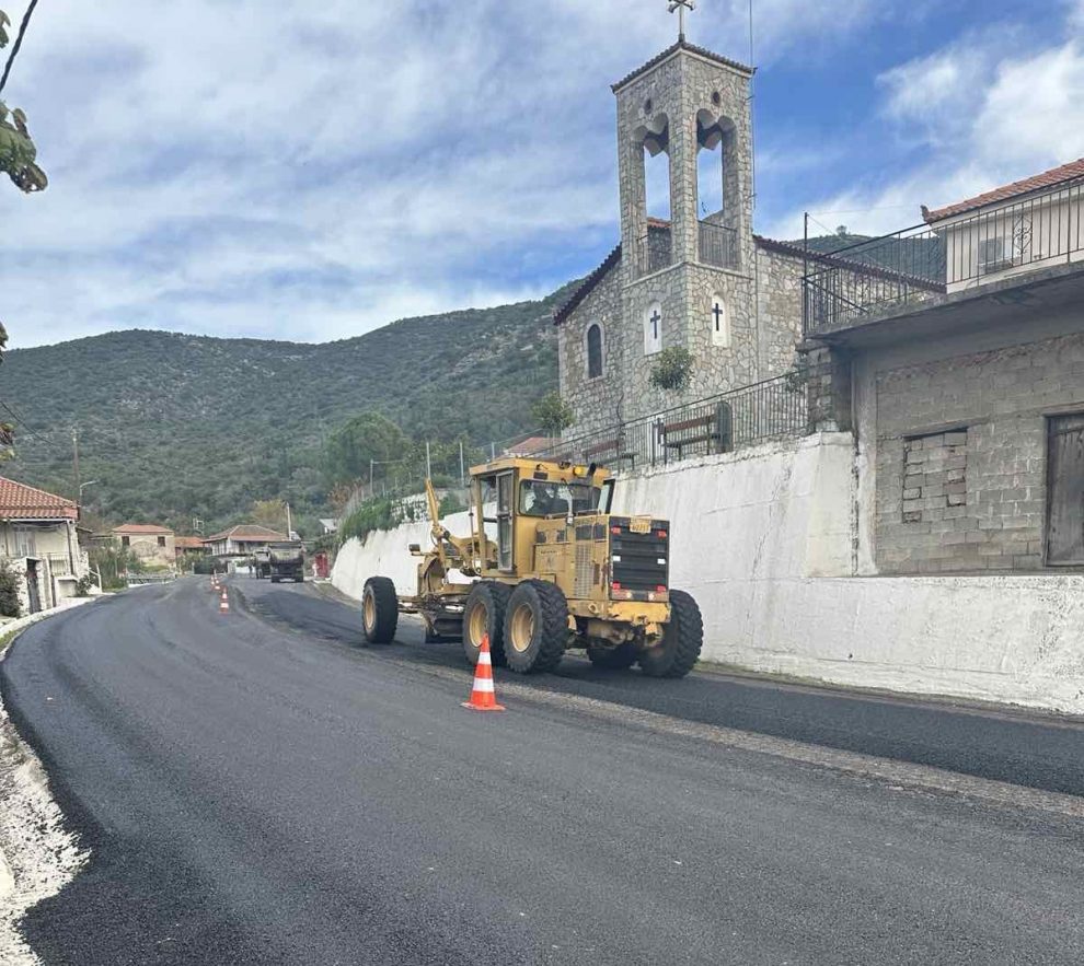 Ολοκληρώθηκαν οι εργασίες ασφαλτόστρωσης  στην 7η εθνική οδό Ασπροχώματος – Τσακώνας