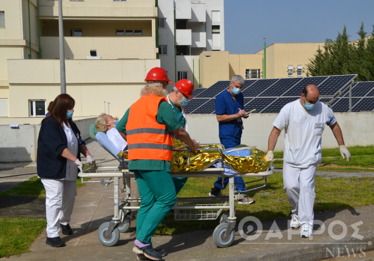 Νοσοκομείο Καλαμάτας: Άσκηση ετοιμότητας για  σεισμό και εκδήλωση πυρκαγιάς