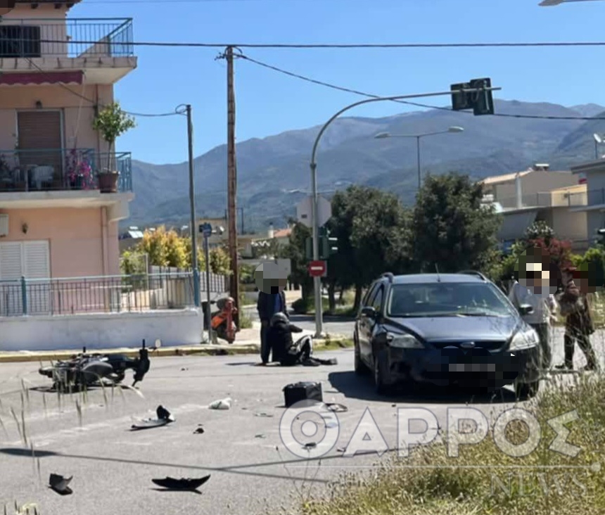 Σύγκρουση αυτοκινήτου με μηχανάκι στη Β. Γεωργίου