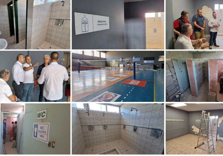 Εργασίες αναβάθμισης στα αποδυτήρια και στις τουαλέτες κοινού στο Κλειστό Γυμναστήριο Παραλίας