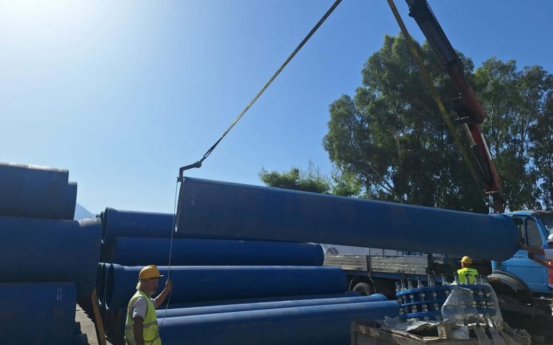 Στο εργοτάξιο για τον κεντρικό αγωγό υδροδότησης ο δήμαρχος Καλαμάτας