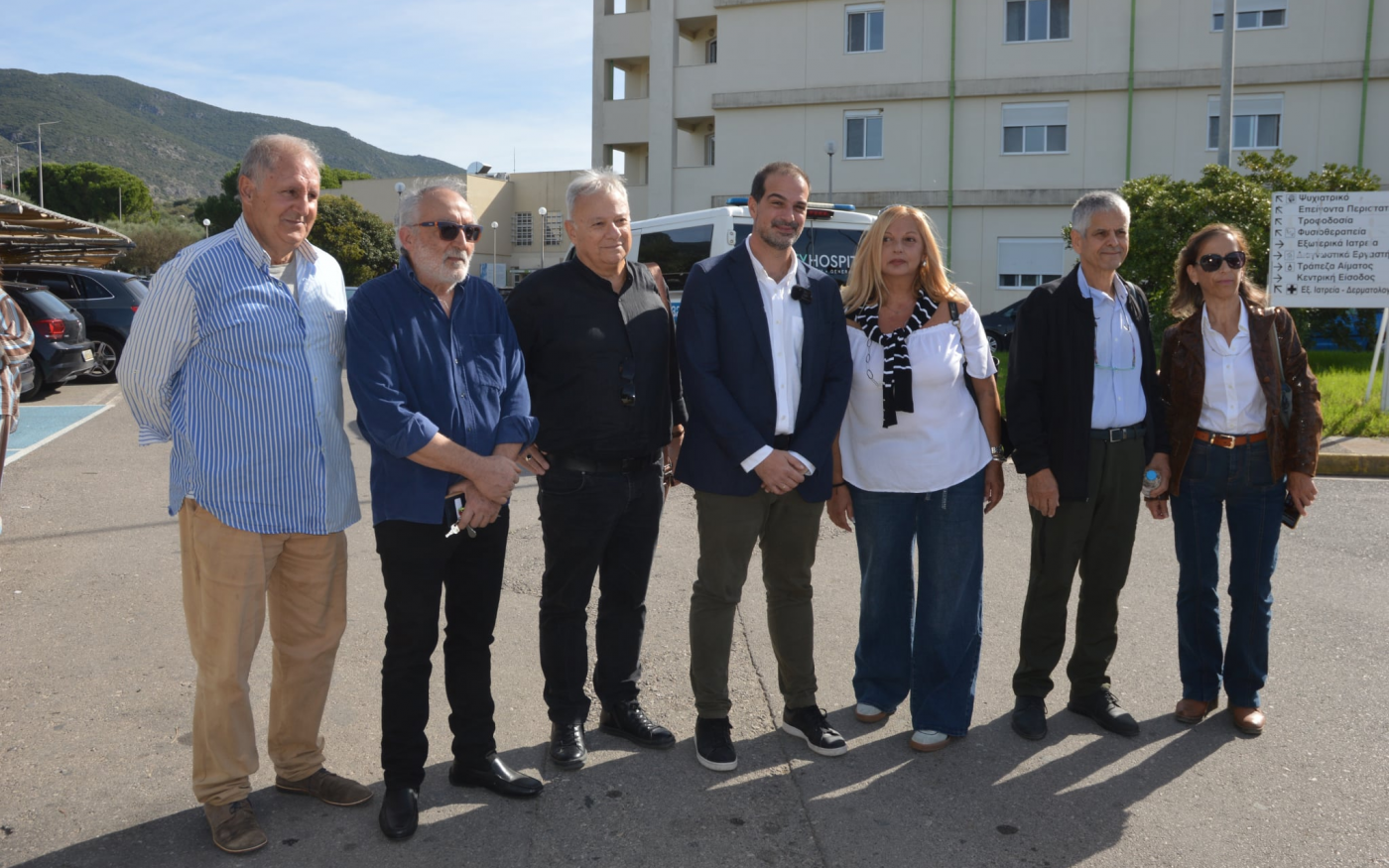 Η εικόνα του Νοσοκομείου Καλαμάτας που μετέφεραν  στον Γαβριήλ Σακελλαρίδη οι εκπρόσωποι των εργαζομένων