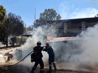 Μεγάλη άσκηση εκκένωσης λόγω πυρκαγιάς της Μικρής και  Μεγάλης Μαντίνειας, των Σωτηριανίκων και άλλων οικισμών