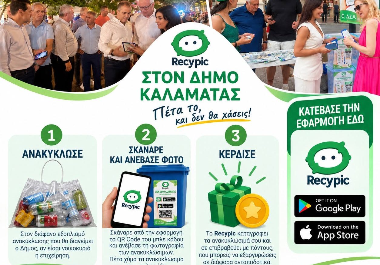 RECYPIC!: Ανακύκλωσε, μοιράσου τη δράση σου και μπες στην κλήρωση για δωροεπιταγή 100 ευρώ